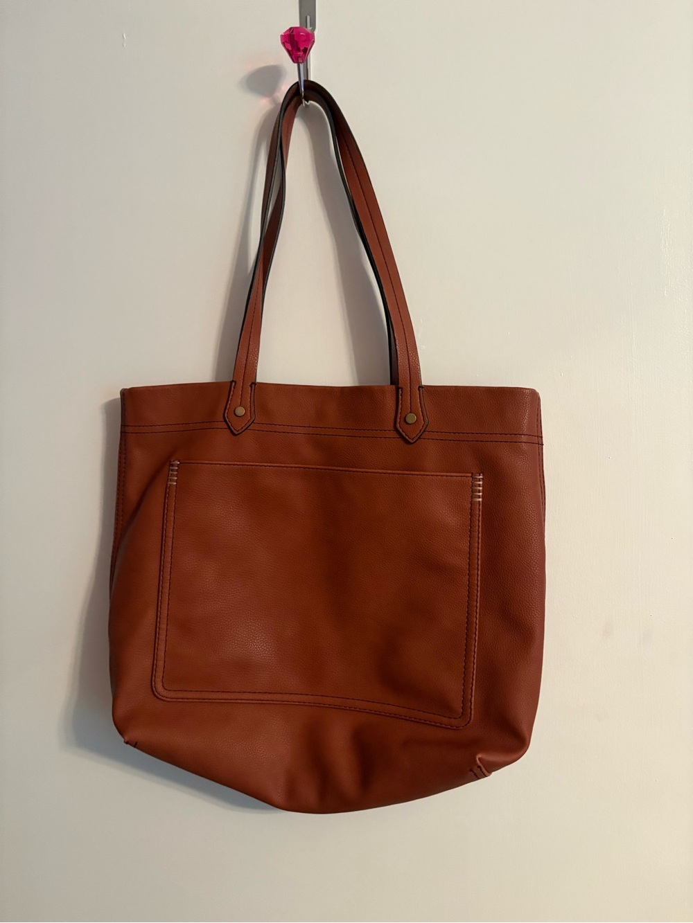 a.n.a Cognac Brown Leather-Look Tote